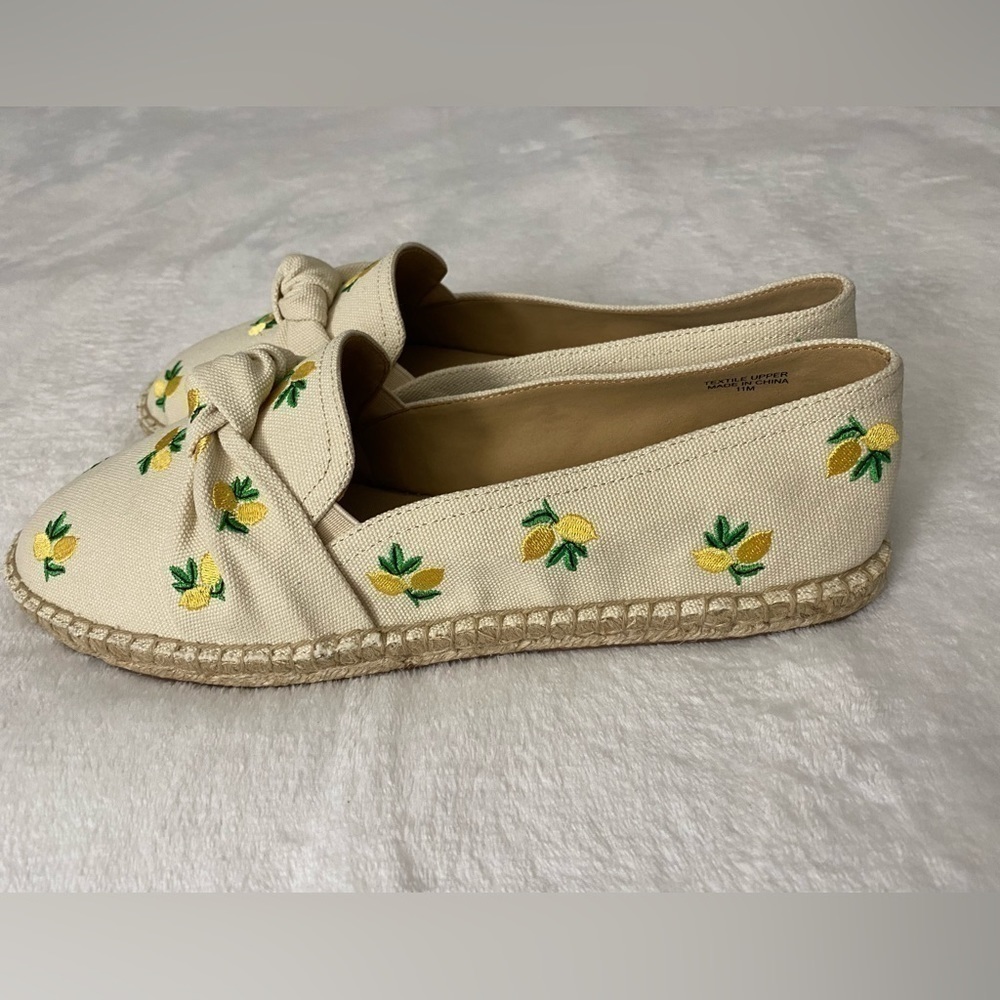 Talbots Izzy Lemon Knotted Canvas Espadrilles Shoes Size 11M - Picture 5 of 6